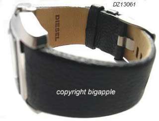 Diesel DZ1178 Black Rectangle Dial Black Leather Mens Watch  