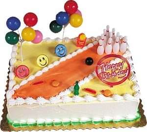 Bowling Alley Strike Birthday Cake Decoration Topper Set Kit  