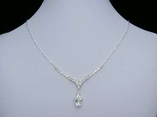 Elegant Wedding Veil Crystal Necklace Set Tiara 1168  