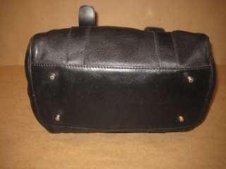 ROOTS Black Leather Vintage Boston Speedy Satchel Handbag Purse Canada 