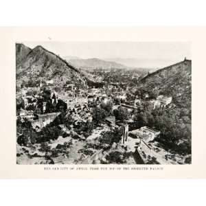  Print Cityscape Historic View Amer India Palace Landscape Mountain 