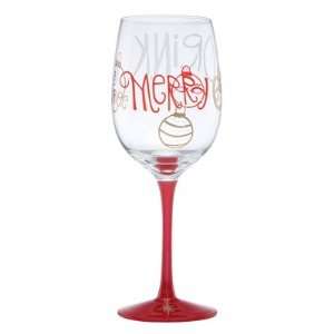  Eat Drink Be Merry Wine Glass [Set of 4]: Kitchen & Dining