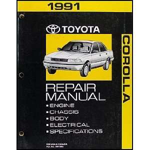    1991 Toyota Corolla Repair Shop Manual Original Toyota Books