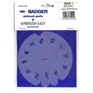  Badger Airbrush BAB1 ZODIAC BADGER NAIL STENCIL BADGER NAIL 