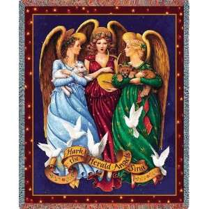  Hark the Herald Angels Sing Christmas Tapestry Throw 