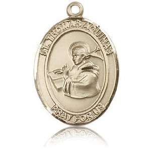  14kt Yellow Gold 1in St Thomas Aquinas Medal Jewelry