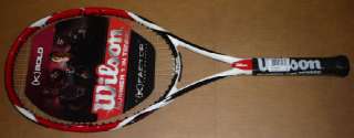 Wilson 558180 4 1/2 Large Grip K Factor Bold 100 Tennis Racquet w 