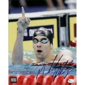  Michael Phelps Number 1 Autographed Olympics 8 x 10 