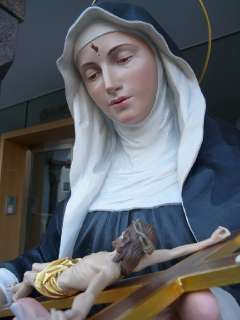 Hand Carved Wood Statue St. Rita of Cascia + 3 ht.  