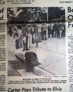 ELVIS PRESLEY Death Memphis 1977 Newspaper w/ Portfolio  