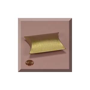  200ea   3 7/8 X 1 3/8 X 3 7/8 Gold Emboss Linen Pillow Box 