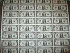 Uncut Sheet of $1 dollar bills, sheet of 32 mint bills 2 18 2012 002 