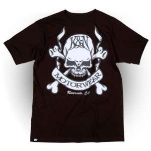   6067 XXL Brown XX Large T Shirt with Skull and Bones Logo: Automotive