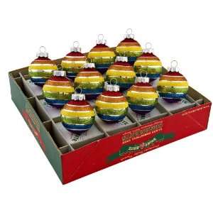 RADKO Shiny Brite Rainbow Mini Glitter Balls Christmas Ornaments 