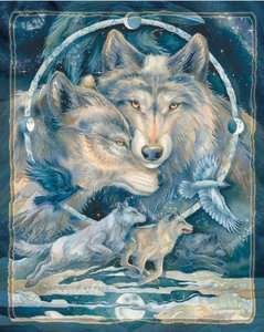 Wolf II Fleece Throw Blanket   In Spirit I Am Free  