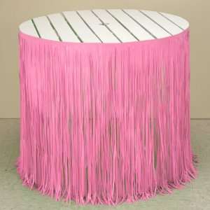  Pink Fringe Table Skirt Party Supplies (Pink): Toys 