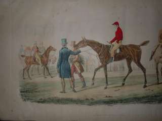 1870 DERBY HORSE RACING VERNET GRANDE LITOGRAFIA COLORA  