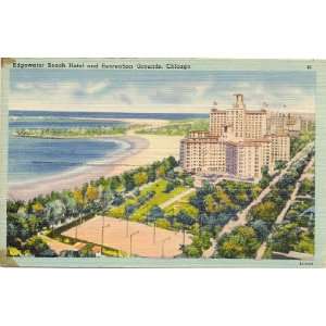 1940s Vintage Postcard Edgewater Beach Hotel and Recreation Grounds 
