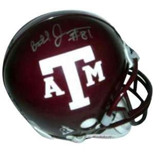   Johnson Autographed Texas AM Aggies Mini Helmet 
