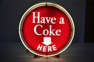 VINTAGE 40S 50S COCA COLA SODA DRINK LIGHT UP SIGN MUSEUM QUALITY 