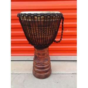 Ring Professional   LARGE 26 X 15 Djembe Deep Carved Hand Drum Bongo 