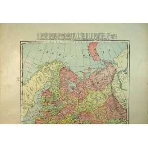  1901 Map Norway Sweden Arctic Ocean Russia Gothland