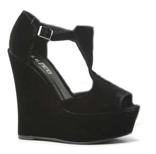 Ladies Wedge Sandals Womens High Heel Platform Black Wedges Peeptoe 