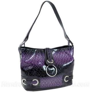 Purple CROC PRINT RING CELEBRITY Purse Handbag Hobo  