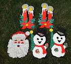melted plastic popcorn christmas decorations candle snowman santa 