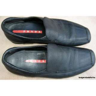 Prada Womens 5.5/35 Shoes *Italian* Black Leather Loafers  