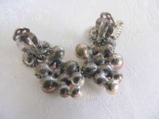 Elsa Schiaparelli pearl grapes ab leaves demi parure necklace clip 