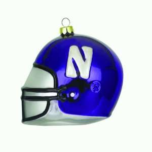  Pack of 2 NCAA Northwestern Wildcats Blown Glass Helmet 