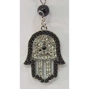   BEAD HAMSA HAND/EVIL EYE CHARMS LONG Y NECKLACE: Arts, Crafts & Sewing