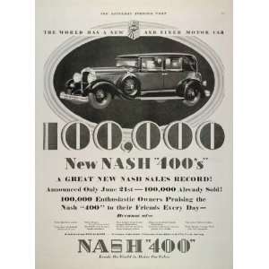   Ad Nash 400 Automobile Sales Record Antique Car   Original Print Ad