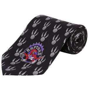 Toronto Raptors Black Logo Print Silk Neck Tie  Sports 