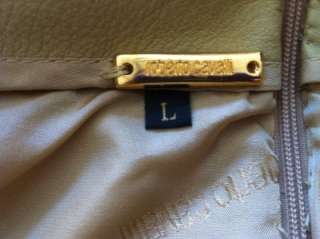Roberto Cavalli Large Tan Leather Skirt  