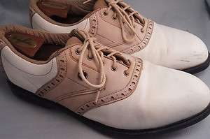 Dunlop Spikeless 12 Tan White Mens Golf Shoes  
