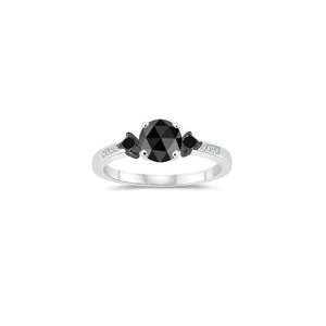  1.46 1.85 Cts Black & White Diamond Engagement Ring in 14K 