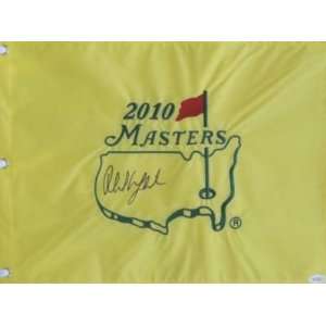 Phil Mickelson Signed 2010 Masters Flag Autographed JSA   Autographed 