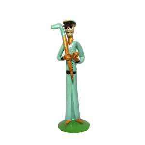  of the Dead, Catrina, Hand Molded, Hand Painted, Man with Golf Club