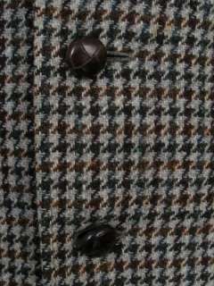 Harris Tweed Vtg Vintage Sport Coat Gray Black Brown Houndstooth 