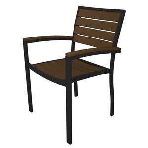 Poly Wood A200FABTE Euro Arm Outdoor Dining Chair (2 pack):  
