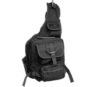  EuroSport Cargo Sling Backpack Black Canvas Bag 