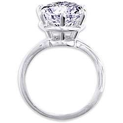 14k White Gold Overlay Martini CZ Solitaire Ring  Overstock