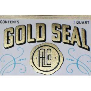  Go for Gold Gold Seal Gin Label, Quart, 1930s 