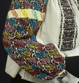  beaded & embroidered peasant blouse ethnic folk costume linen?  