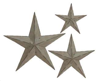 Handcrafted Rustic Metal Wall Decor Stars (Set of 3)  