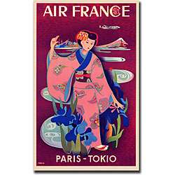 Taruchi Air France Paris Tokyo Canvas Art  