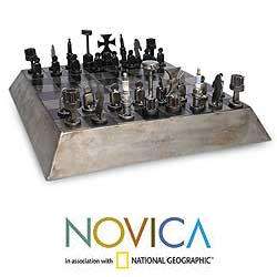 Recycled Metal Rustic Pyramid Auto Part Chess Set (Mexico) Today $ 