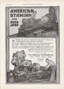 1920 American Tool Works Co Cincinnati OH Ad Lathes  